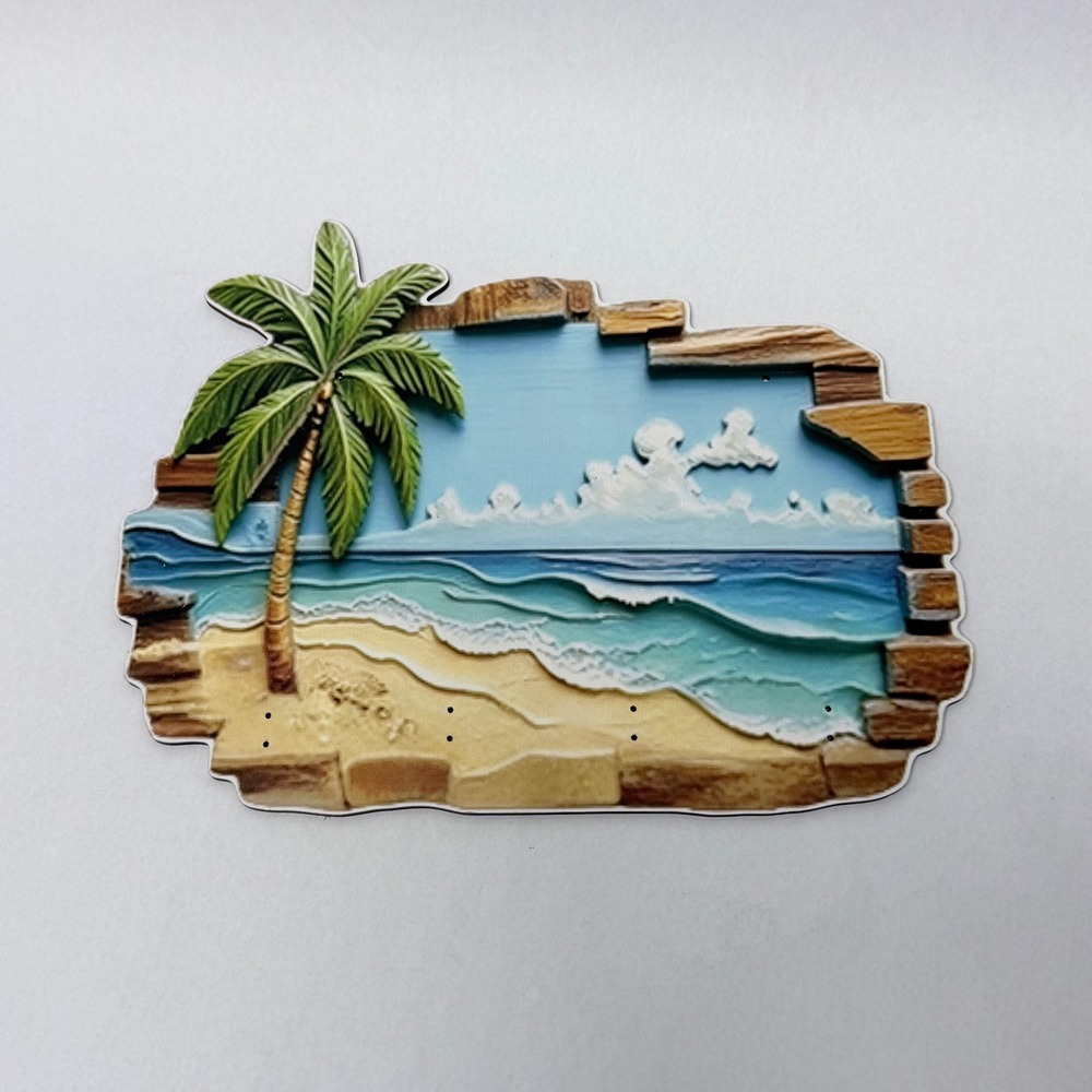 Coastal Beach Wall Decor Set Surfboards Oars Tropical Palm Tree 11 Piece Bundle - Picture 8 of 11